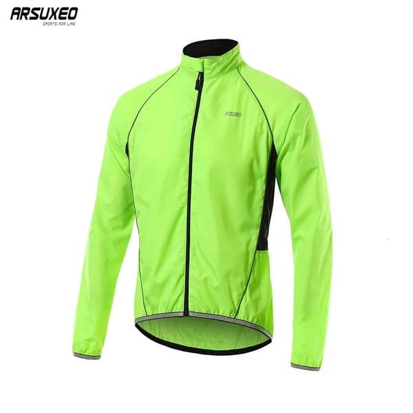 ARSUXEO Mens Cycling Windbreaker Wind jacket Windproof Waterproof Mountain Bike MTB Clothing Reflective Bicycle Wind Coat 013 251009BJ