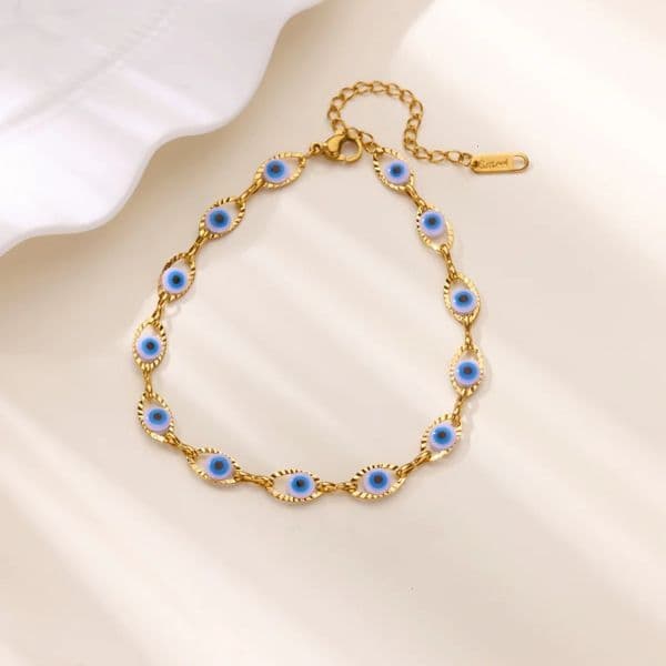 Stainless Steel Anklets For Women Gold Color Turkish Eye Chain Anklet Foot Ankle Bracelet Summer Jewelry Accessories 251010