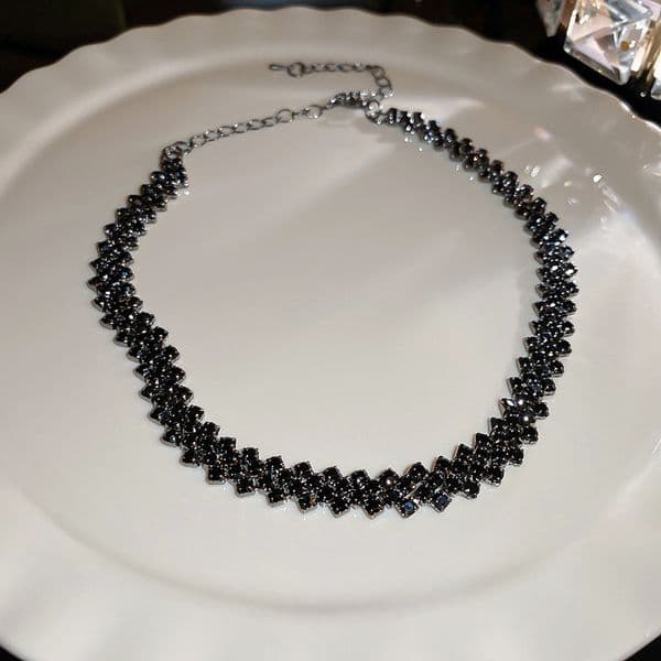 Full Dia Splicing Choker Collar Internet Celebrity Personality Trendy Neck Chain Fashion Niche Design Sense Necklace