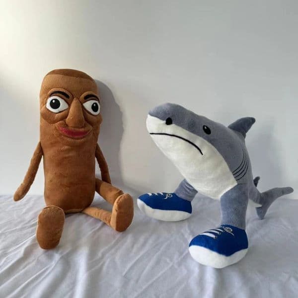 Tungtungtung Sahur Italian Brain Rot Animals Telalaero Telala Shark Anime Plush Plushie Peluches Stuffed Dolls Wear Blue Shoes 251017