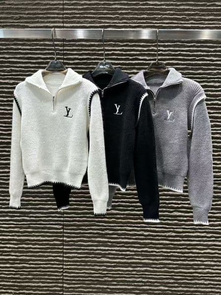 2025 Gray Turtleneck Sweater: Autumn/Winter Lazy New Design Patchwork Zipper Loo...