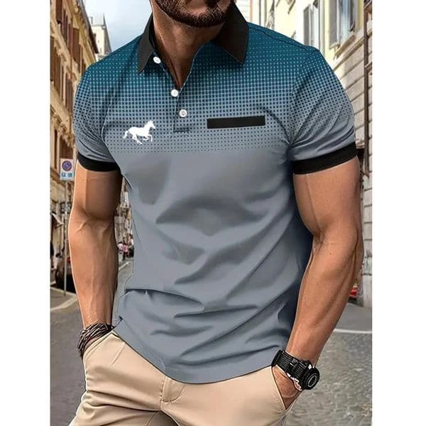 Men Summer Fashion Slim Fit Sport Short Sleeve 100 Polyester Polo Shirt Pocket Decoration Casual Golf 251016
