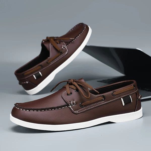 Retro Brown Leather Casual Shoes Man Flats Large Size 4048 Mens Shoes Comfortable SlipOn Social Shoe Male Moccasins 251013