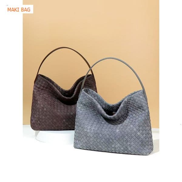 Cross border new handmade women's woven bag bucket bag multifunctional large capacity shoulder width handbag designer bag shoulder bag