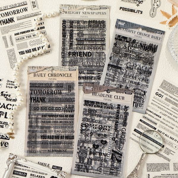Retro Lettering Decals for Personalized Notebooks DIY Decoration Kit