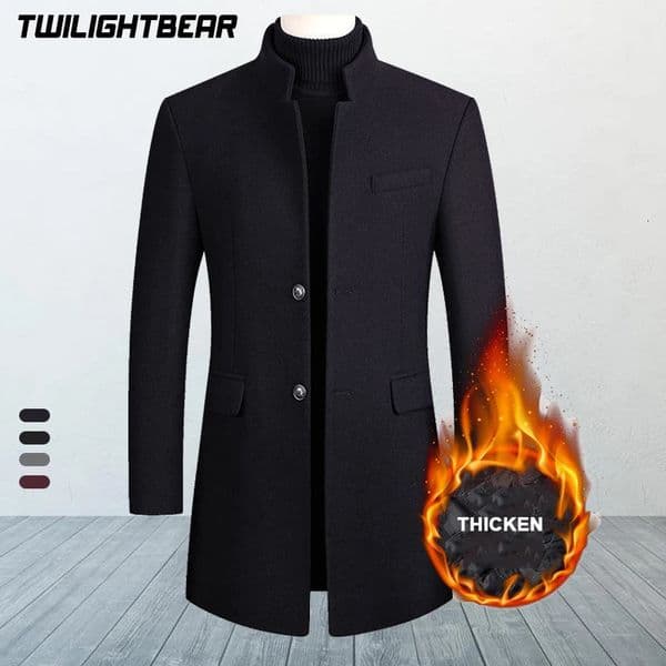 Winter Jackets Mens Wool Blends Coats Solid High Quality Streetwear Business Thicken Woollen Overcoat Men Clothing 4XL A2F2811 251020