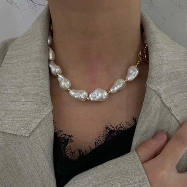 Vintage White Imitation Pearl Choker Necklace For Women Elegant Handmade Bead Chain Necklace Wedding Jewelry Gifts 2025 New Y251020