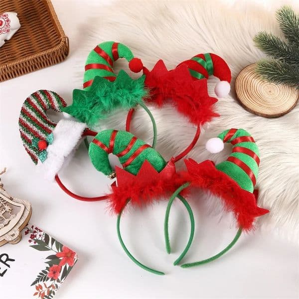 Christmas Headbands Xmas Head Topper Funny Santa Legs Hat Christmas Tree Hats Headpieces for Adults Kids Year Party Supplies 251014