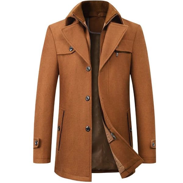 Mens Autumn Winter Fashion HighEnd Atmosphere Long Thickened Wool Overcoat MiddleAged Stylish Woolen Coat 251017