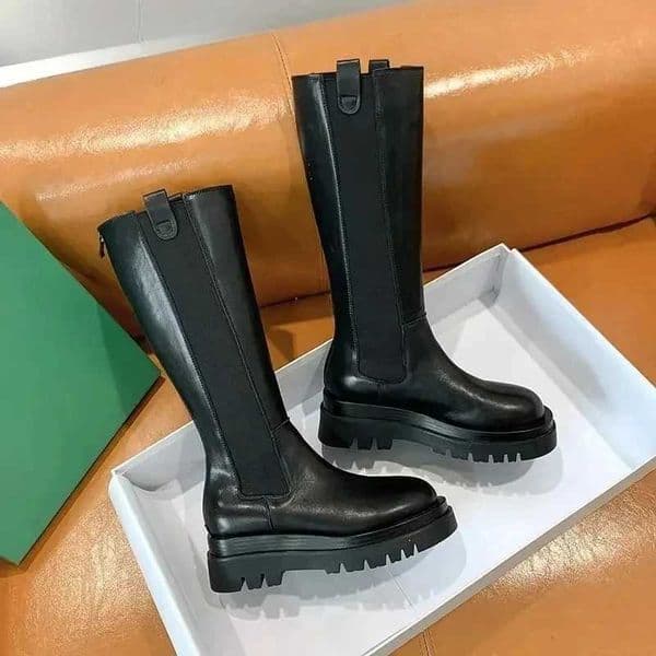 Platform Women Knight Lg Boots Fi Warm Fur Shoes Autumn Winter Square Heels Ladies Knee High BootiesXJ251020