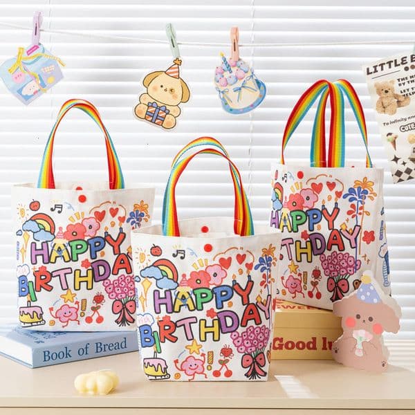 Souvenir Handbag Canvas for Elementary School Students Children's First Birthday Bag Kindergarten Return Gift