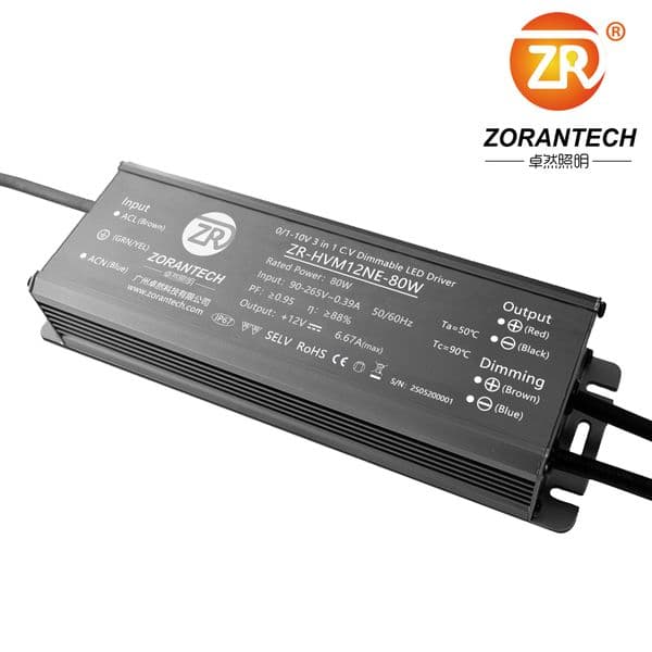 0-10v dimmable led power supply 80W line lights constant voltage 12V 24V 36V 48V 54V 60V 72V 96V waterproof led driver low voltage flicker free AC/DC pwm dimmable driver
