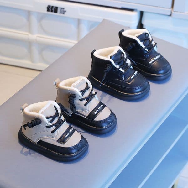 Toddler Boots for Infant Boys Fur Plush Warm Winter Shoes Girls Kid Short Boots Cutefeet Baby Non-slip Snow Boots Shoes Sizes US1C-US9C C01150