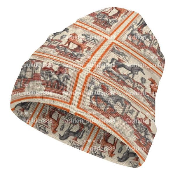 H Designer beanie hat beanie bonnet winter hat beanie luxury Horse Full frame Printing striped pattern mens womens beanie winter skull cap bobble hat polo beanie H8