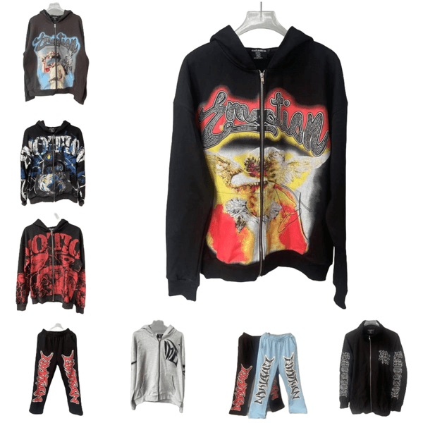 Designer hoodie men hoodie MIXED EMOTION hoodie Colorful diamond jacket pants designer mens pants fashionable diamond-encrusted high quality