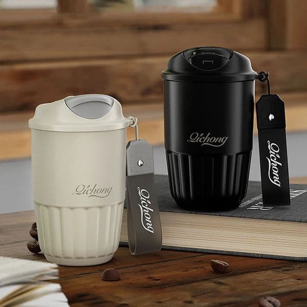 410ML Ceramic Liner Thermos Coffee Cup Travel Coffee Mug Vacuum Insulated Thermos For Coffee Thermal Cup Tumbler Christmas Gift 251018