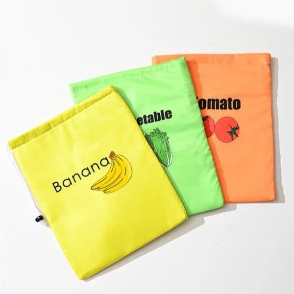 13pcs Fruit Vegetable Freshkeeping Bag Banana Storage Bag Vegetable Preservation Anti Ripening Insulated Drawstring Reusable 251020BJ