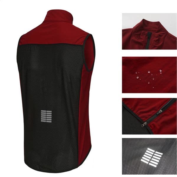 Rsantce Men Women Windproof Waterproof Sleeveless Cycling Jacket Lightweight Bike Vest Jerseys Bicycle Clothing 251009BJ