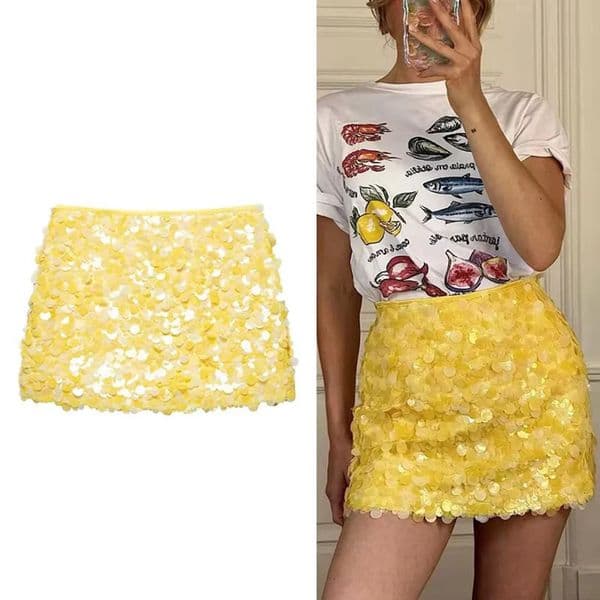 Sexy Sequin Mini Skirt Women Fashion Party Slim Hip Package Female Short Skirts 2025 Summer Street Club Shining Lady Skirt 251020