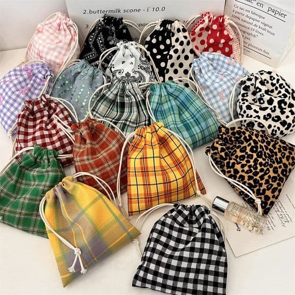 Small Coin Purse Key Earphone Data Cable Drawstring Storage Cloth Bag Jewelry Lipstick Cosmetic Tote Rope Pouch String Mini Bags 251020