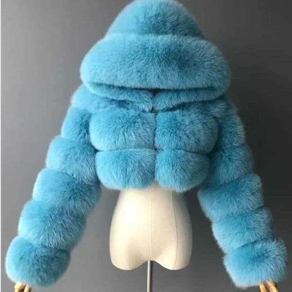 Winter Fashion Hooded Faux Fur Coats Women Warm Plus Size 8XL Furry Overcoat Female Elegant Plush Crop Jacket Mujer 2021 T251020