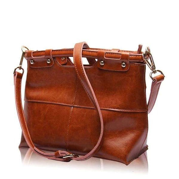 Vintage Lage Solid Color Tote Bag Leather Retro Ladies Crossbody Soft Large Capacity Mdng2520