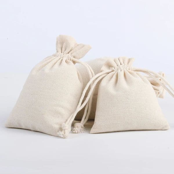 5PcsLot DINYAO Light Natural Color Cotton Linen Storage Drawstring Bags Thicken Fabric Christmas Gift Package Small Pouches 251020