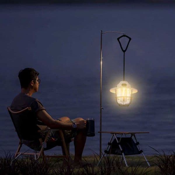 LED Camping Lamp 1200mAh Emergency Light Lantern Stepless Dimming Retro Atmosphere Chandelier Type C Charging for Fishing Hiking X2510211