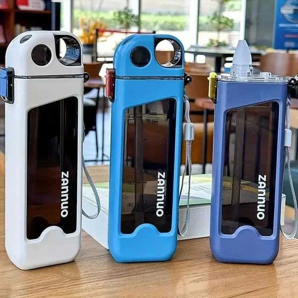 350ml Plastic Water Bottle Leakproof Square Cup Sports Bottle with Lockable Lid and Measurements for Outdoor Sports Travel Cup X2510213