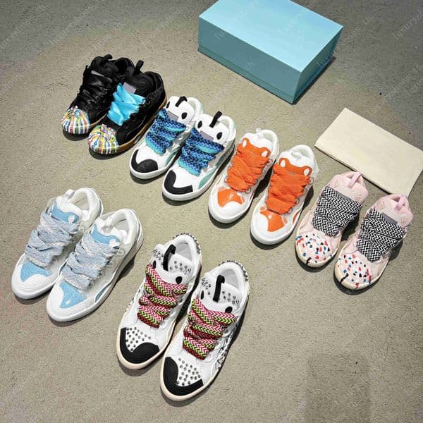 Curb Sneaker Designer Vintage Shoes Men Women Emed Leather Sneakers Extrdinary Calfskin Nappa Platform Trainers Fashion Couple Tra