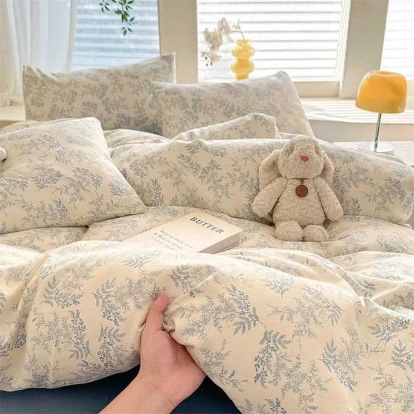 Bonenjoy Floral Style Duvet Cover Sets SingleQueenKing Soft Washed Cotton Bed Cover Sets dekbedovertrek 240x220 Bedding Sets W251021