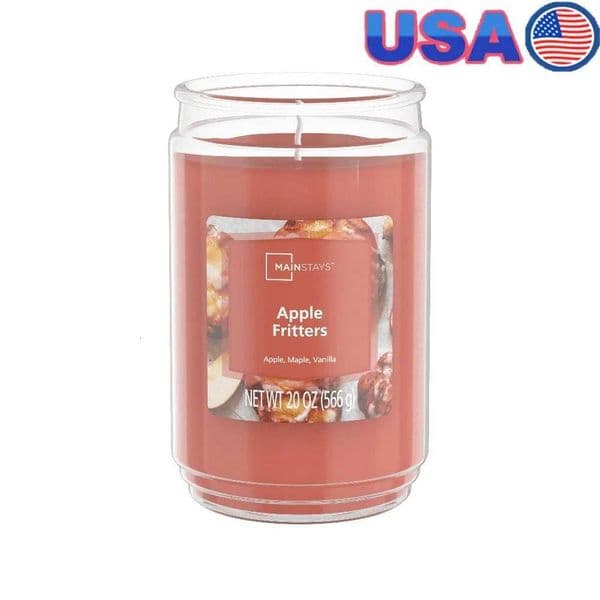 Apple Fritters Scented Candle 20oz Single Decorative Glass Jar Long Burn Time Aromatherapy Home Fragrance Relaxation Gift X251021