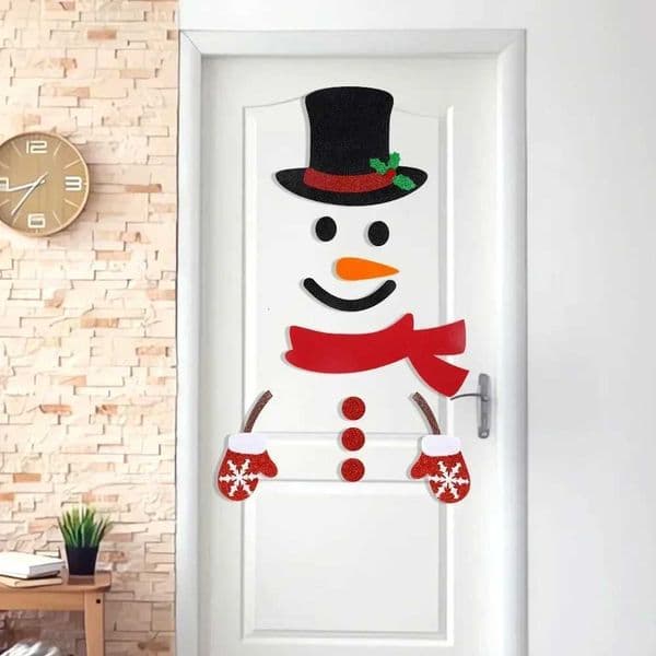 Funny Cute Merry Christmas Door Decorations Xmas Window Stickers For Santa Claus Snowman Home Wall Sticker Happy New Year 2025XJ251021