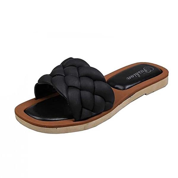 Sandals Women Open Toe Sandals Walking Solid Color Women Shoes Woven Beach Female Slippers Holiday Slipper Chaussure Femme with Soft Sole for Easy Stride