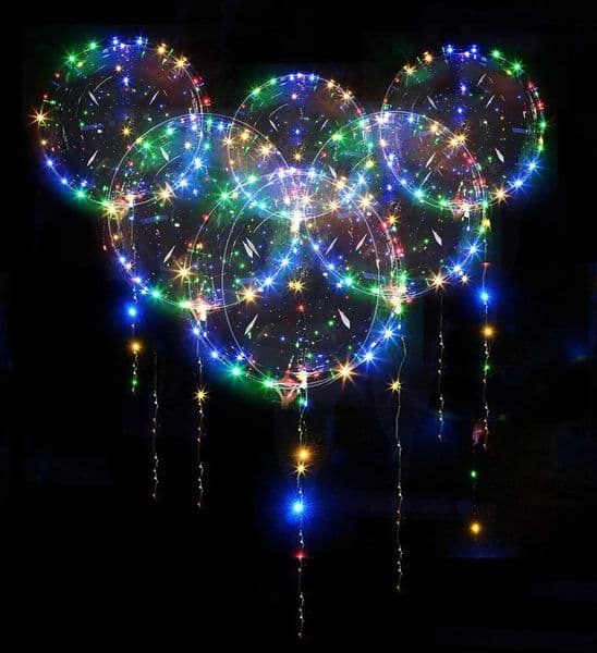18 20 24 inch 10 Pack Light Up BoBo Party Christmas Led Balloons Clear Big Balloon with Helium for Birthday Wedding Party Decor 251020