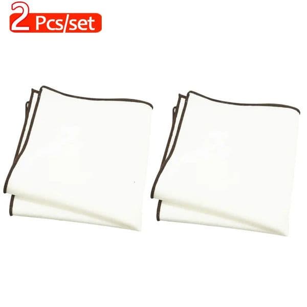 2Pcs Handkerchiefs for Men Cotton Linen Mens Handkerchiefs with Pocket Squares Holder White Hankies for Wedding Exercise 251014