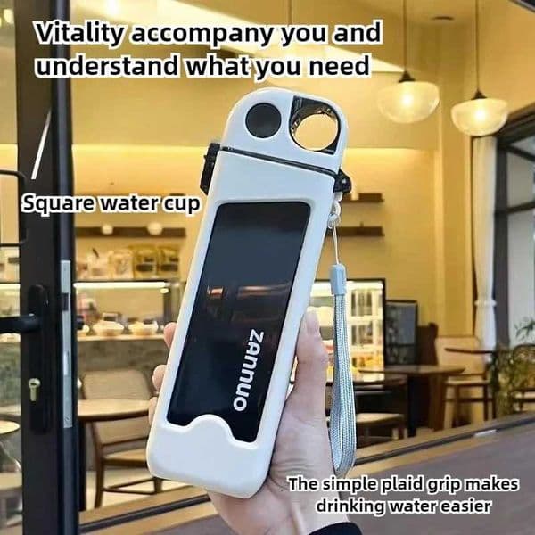 350ml Water Bottle Leakproof Square Cup Sports Bottle with Lockable Lid and Measurements for Outdoor Sports Travel Plastic Cup X2510216