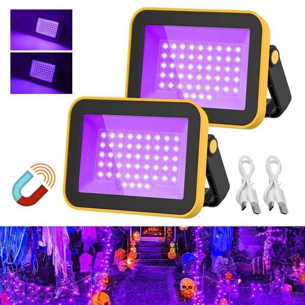 1PC2PCS LED UV Black Lights Work Light Stage Blacklight Ultraviolet Flood Effect Light for Halloween Xmas Dance DJ Disco Party X251021