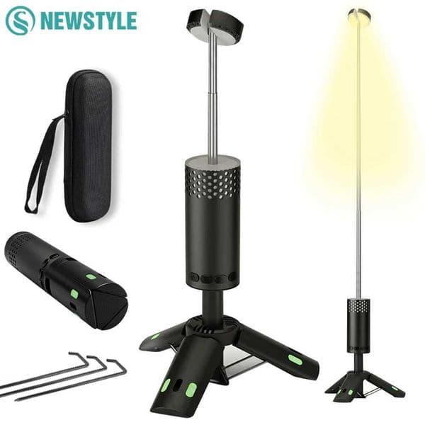 Portable Camping Light Rechargeable Folding Telescopic Flashlight 10000mAh Magnet Tripod Base Tent Light Hiking Fishing Camping X251021