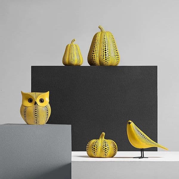 Modern Abstract Owls by Kusama - Unique Sculptural Wall Piece for Any Space