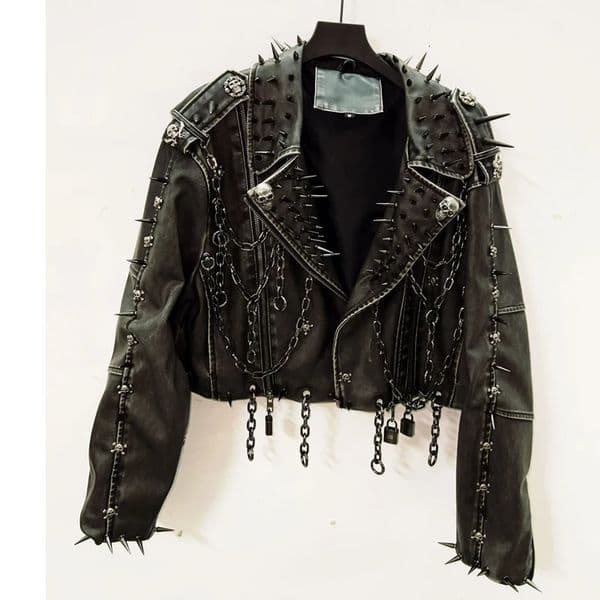 Leather vintage Jacket Skull Jacket gothic Leather vintage Jacket harajuku Jacket gothic clothes y2k clothes gothic Jacket 251020