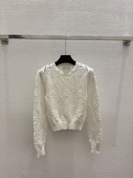 2025 new autumn design Top White Black Long Sleeve Women sweater fa