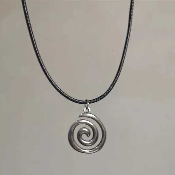 2K Spiral Vortex Pendant Necklace for Women Men Vintage Hand-Woven Leather Rope Chain Necklace Grunge Jewelry Accessories XJ250717