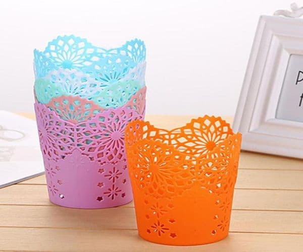 Hollow Flower Brush Storage Pen Pencil Pot Holder Container Desk Organizer Office Desk Decoration Gift 7 Colors7902723