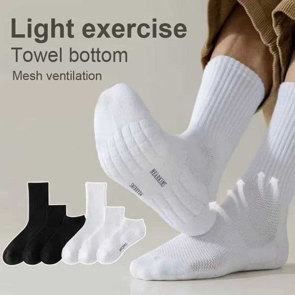1pairs Socks Mens Cotton Deodorant Winter Towel Bottom with Velvet Midtube White Stockings Thickened Sports Basketball Socks W251022