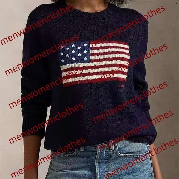 Luxury Designer Womens Sweaters Crewneck Knitted Mens Sweater American Flag Polo Trendy Winter HighEnd Comfortable Cotton Pullover Knitwear Jumper Sweatshirt