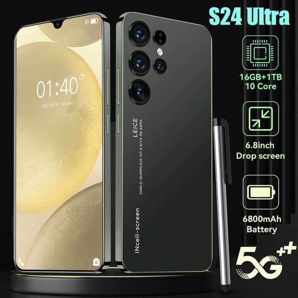 S24 Ultra Smartphone 6.8inch HD Front 72 million Pixels camera 108million HD rear camera Android14 Face Unlocked mobilephone s24