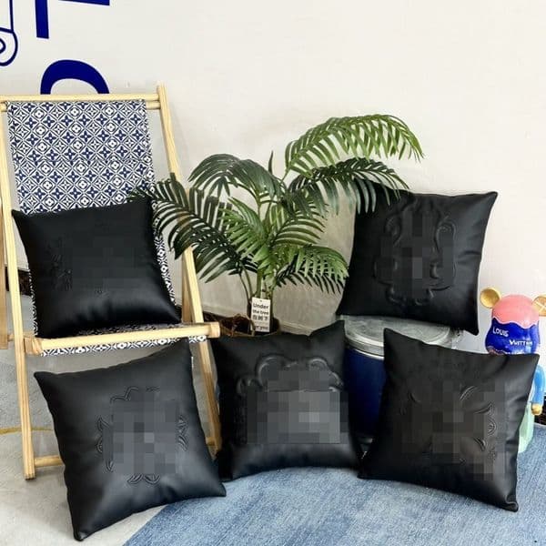 Personalized Cushions Letter Embroidery Cross Leather Throw Pillows For Home Decoration Sofa Living Room Headboard