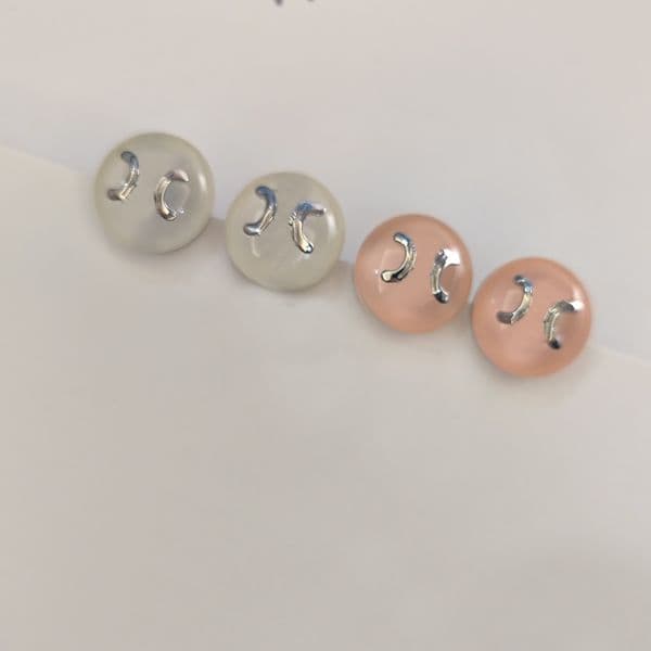 Silver - Toned Peach Resin Stud Earrings With Minimalist Accents Delicate Daily & Elegant Jewelry Gift For Her High - Quality And Stylish Accessory