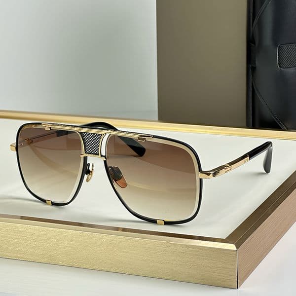 DTS Pilot Mens Designer Sunglasses Mach Five Black Alloy Frame Brown Lenses Sunglasses For Women Trendy street shooting Vacation Outdoor Driving Travel Shades 2087